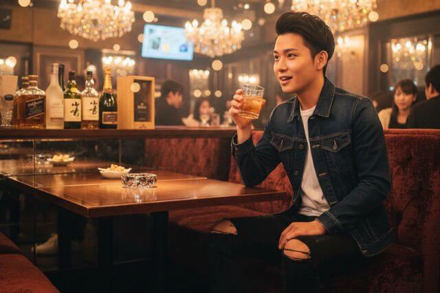 お酒を飲む若い男性
