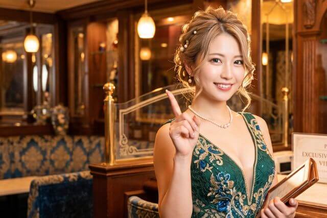 人差し指を立てるキャバ嬢
