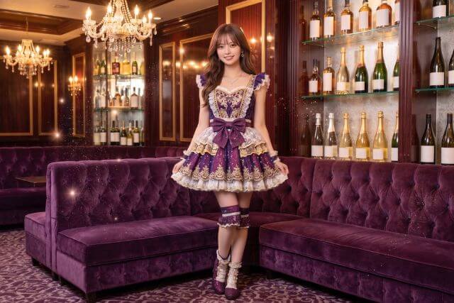 アイドルのような衣装を着た女性