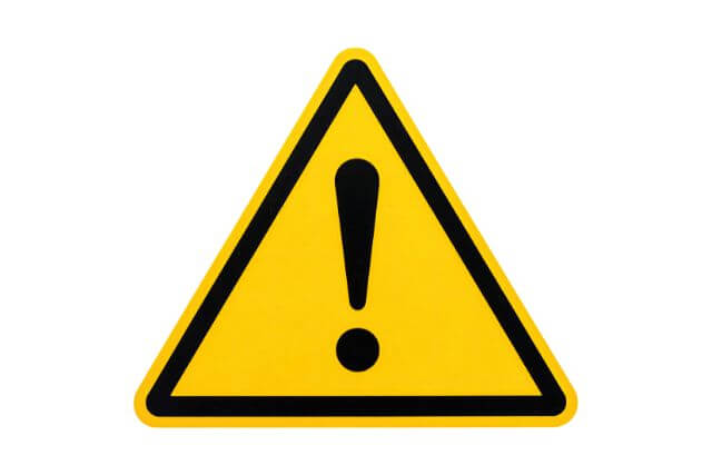 黄色の三角形の中に黒いびっくりマーク