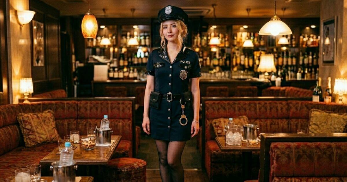 ポリスのコスプレをするキャバ嬢