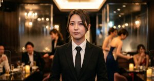 キャバクラで働くガール（黒服）の女性