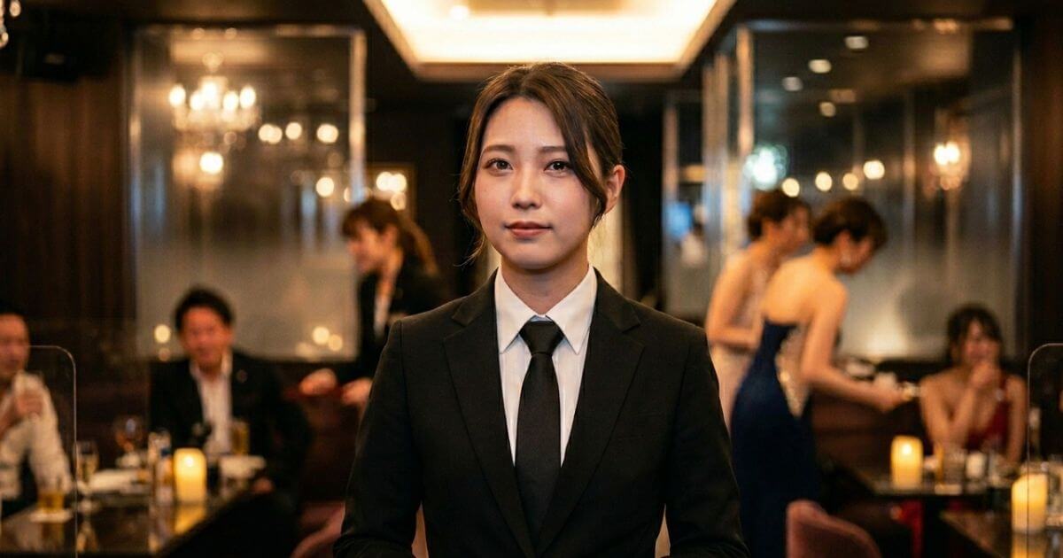 キャバクラで働くガール（黒服）の女性
