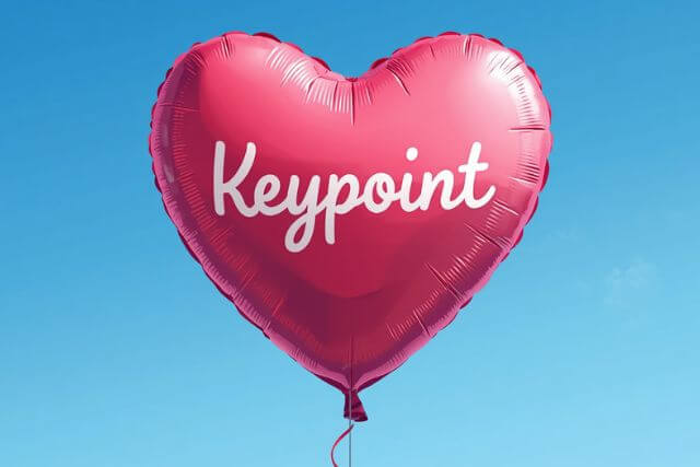 Keypointと書かれたハート型のバルーン