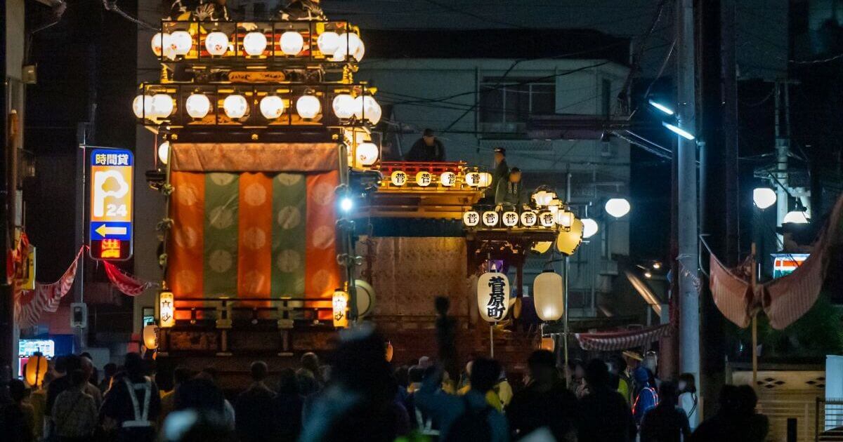 川越祭りの夜