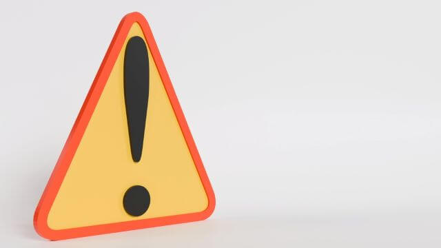 床に置かれた注意マーク